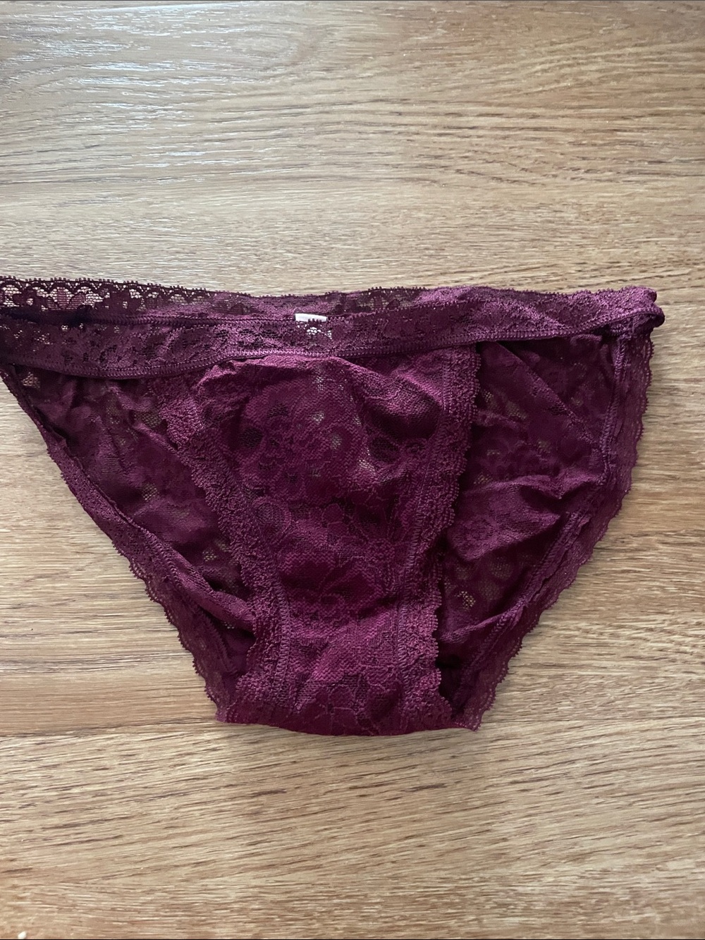 Victoria's Secret Lace Bikini Panties in Burgundy